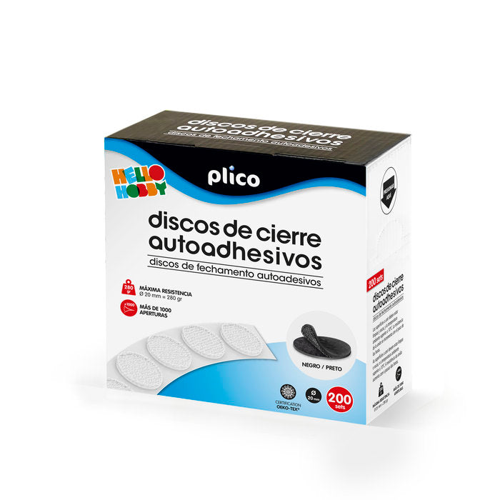 Discos cierre textil negros autoadhesivos Plico pack 200 unidades Imagen principal del producto