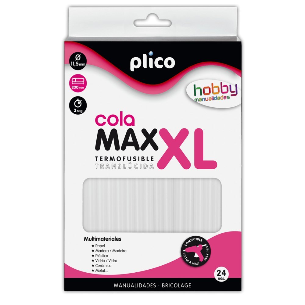 Blister 25 Barras Silicona Max-xl Cola 12 mm Plico