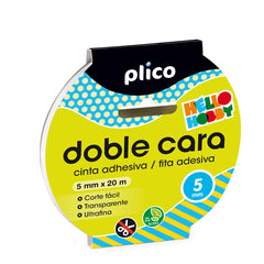 CINTA ADHESIVA DOBLE CARA 5 MM X 20 M ULTRA ESTRECHA | 20 UNIDADES | (PLICO)