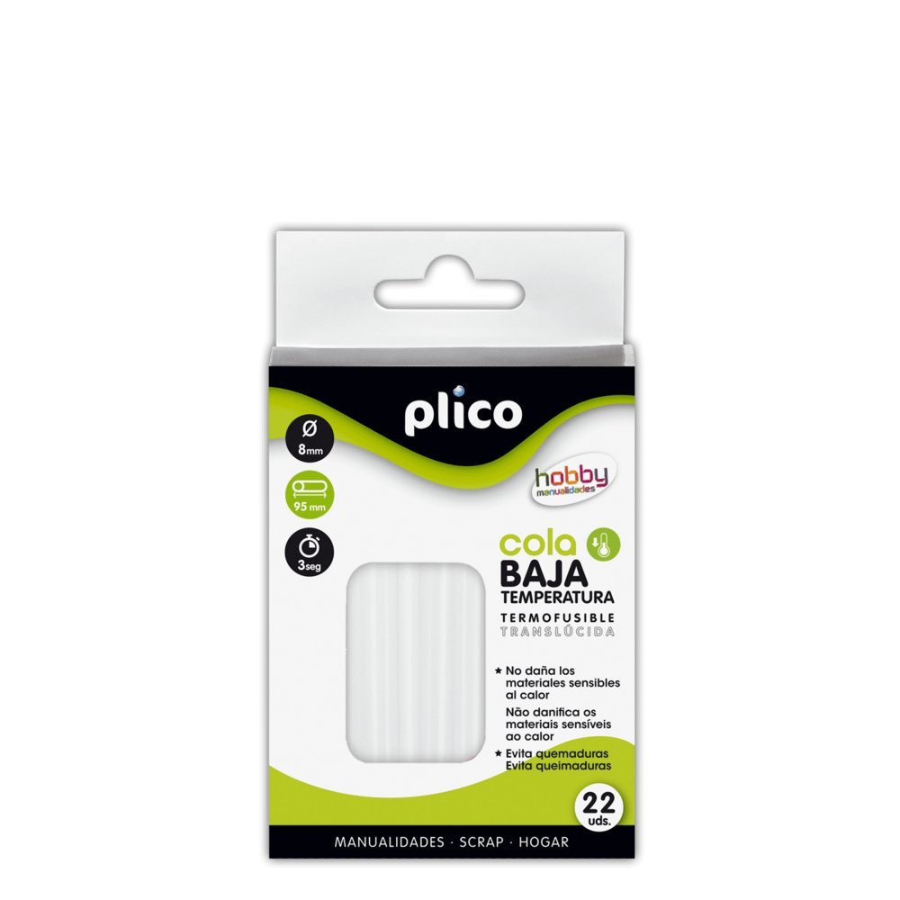 Blister 22 Barras Silicona Mini Cola 8 mm Plico Imagen principal del producto