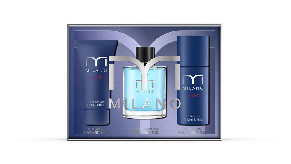 FRAGANCIA MILANO SPORT COFRET RIGIDO 3 COMPONENTES | TAILORED PERFUMES | 1 UNIDAD | 8437018498079 Imagen principal del producto