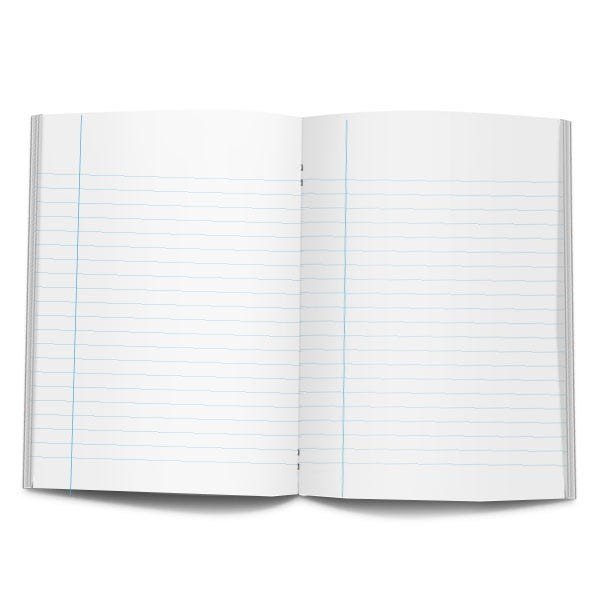 Libreta A5 80gr Grapa Pauta Doble 4mm Rubio, pack 5 unidades