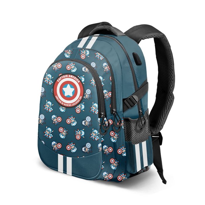 MOCHILA ESCOLAR DOBLE PLUS CAPITAN AMERICA BRAVE | KARACTERMANIA S,L, Imagen principal del producto