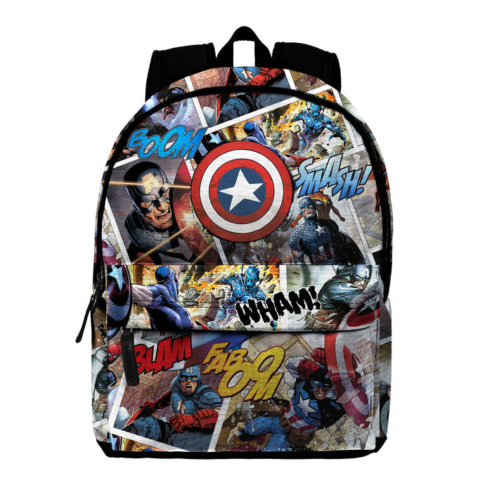 MOCHILA CON CREMALLERA FRONTAL CAPITAN AMERICA COMIC | KARACTERMANIA S,L, Imagen principal del producto