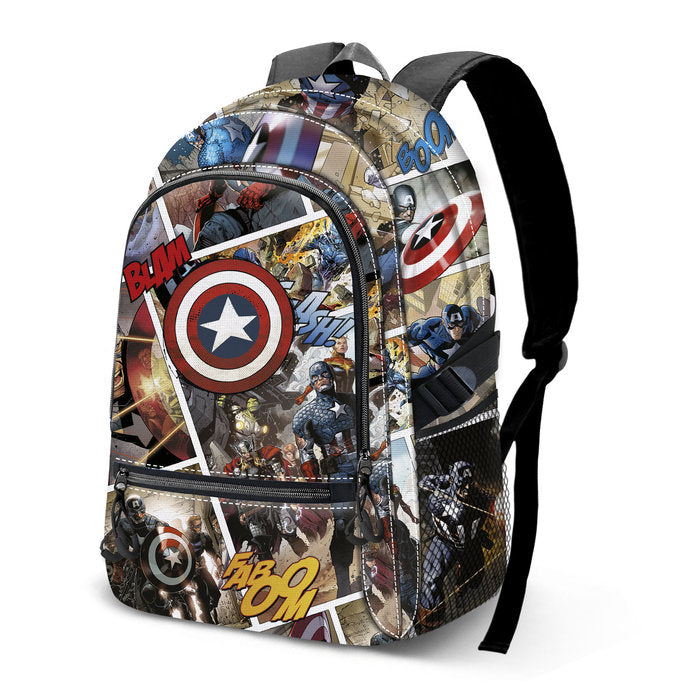 MOCHILA DOBLE CREMALLERA CAPITAN AMERICA COMIC | KARACTERMANIA S,L, Imagen principal del producto