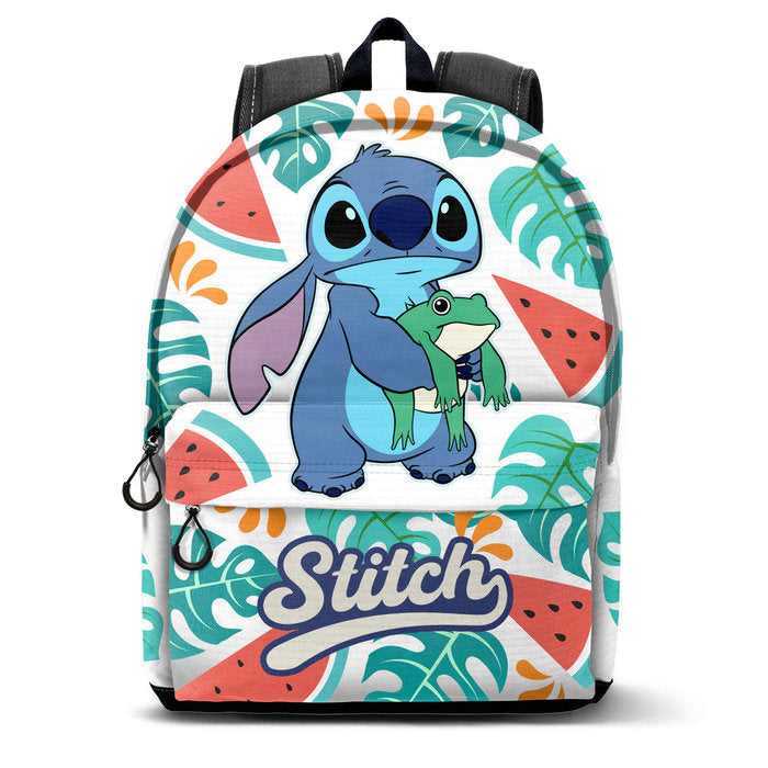 MOCHILA CON BOLSILLO FRONTAL LILO Y STITCH FROG | KARACTERMANIA S,L,