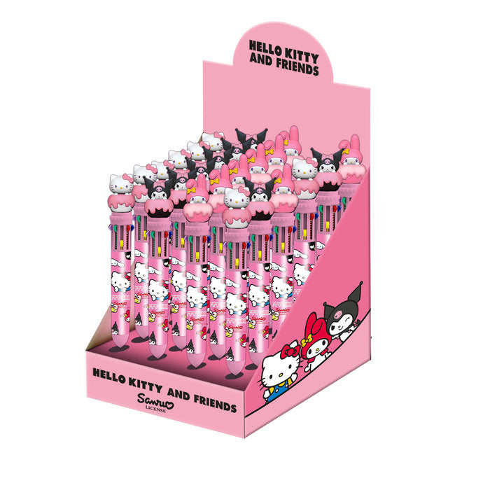 Expositor 24 Bolígrafos 10 Colores Hello Kitty Karactermania