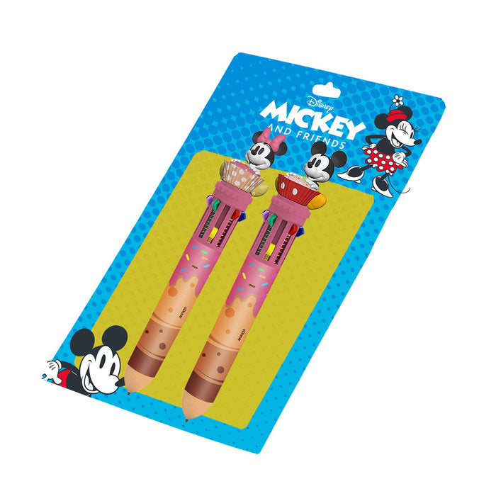 Set 2 Bolígrafos de 10 Colores Mickey Minnie Mouse Karactermania