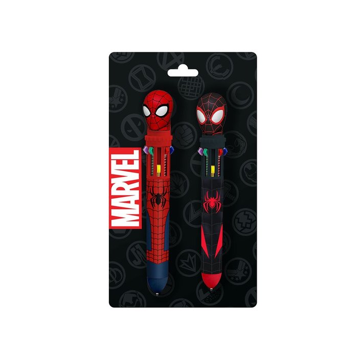 Pack de 2 Bolígrafos de 10 Colores Spiderman Karactermania Imagen principal del producto