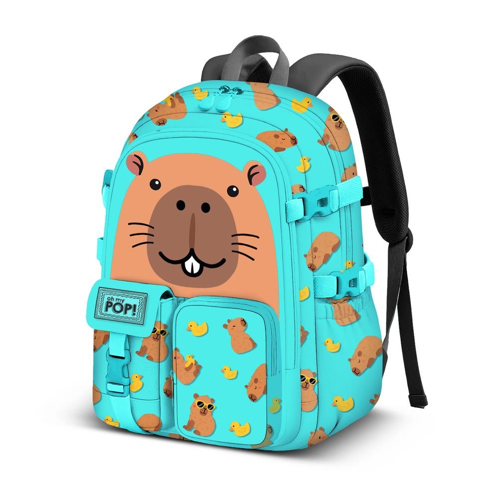 Mochila Escolar con Dos Bolsillos Oh My Pop! Capy Karactermania