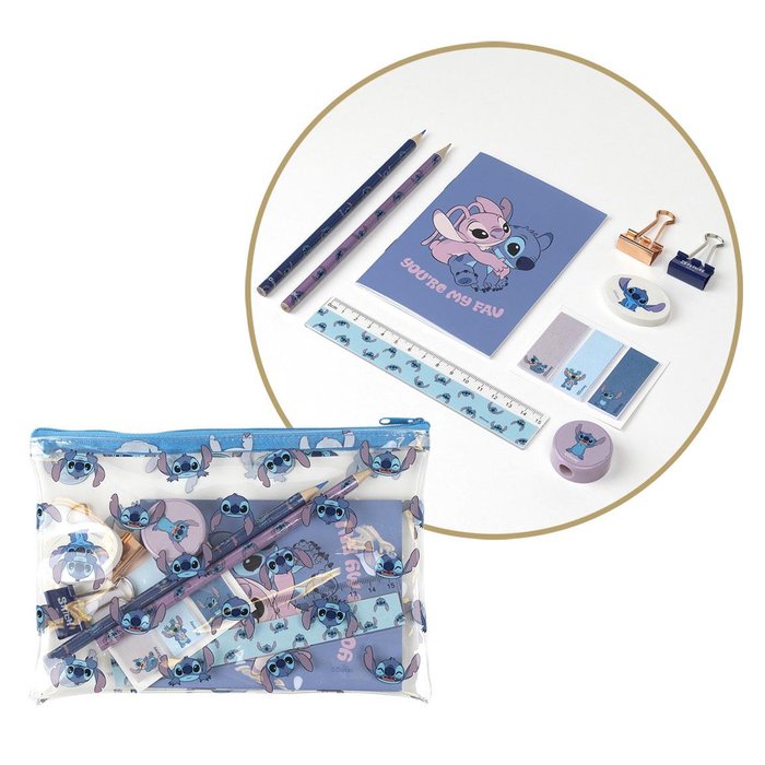 Estuche Stitch con accesorios papelería - Cerda Regalo