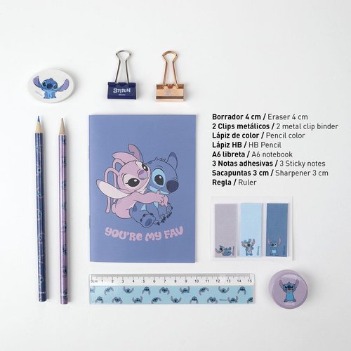 Estuche Stitch con accesorios papelería - Cerda Regalo