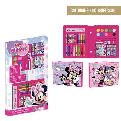 Set Papeleria Coloreable Caja Minnie 26.5x45x3cm