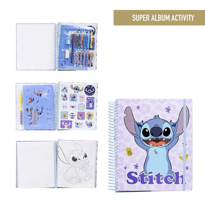 Album Espiral Actividades Coloreable Stitch Marca Cerda Regalo