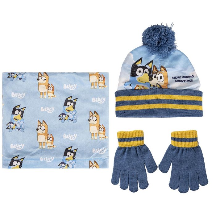 CONJUNTO GORRO, GUANTES Y CUELLO BLUEY | CERDA REGALO | 1 UNIDAD | 8445484331714 Imagen principal del producto