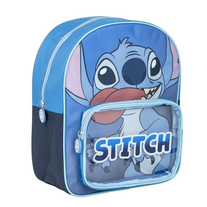 MOCHILA INFANTIL BOLSILLO TRANSPARENTE STITCH | CERDA DISEÑO