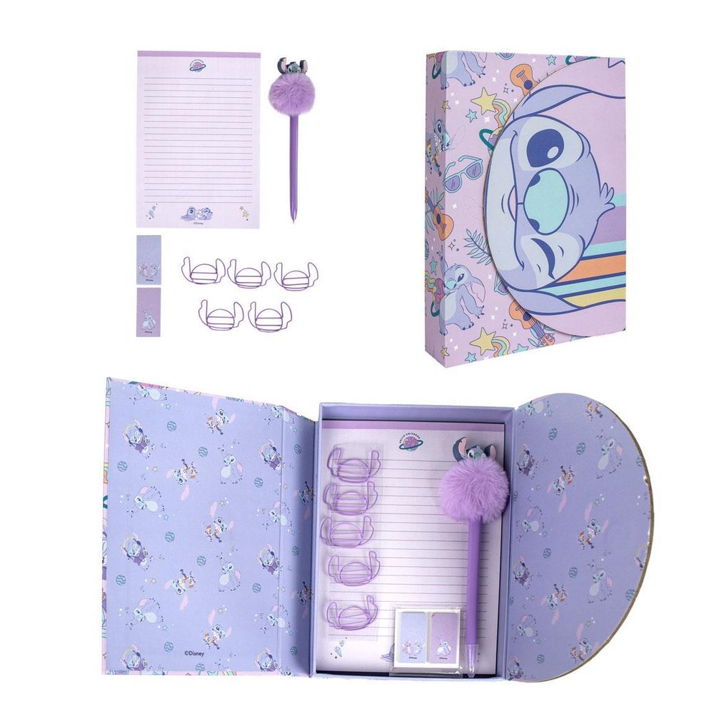 SET DE PAPELERIA CUADERNO + BOLI + ACCESORIOS STITCH | CERDA REGALO | 1 UNIDAD | 8445484395693 Imagen principal del producto