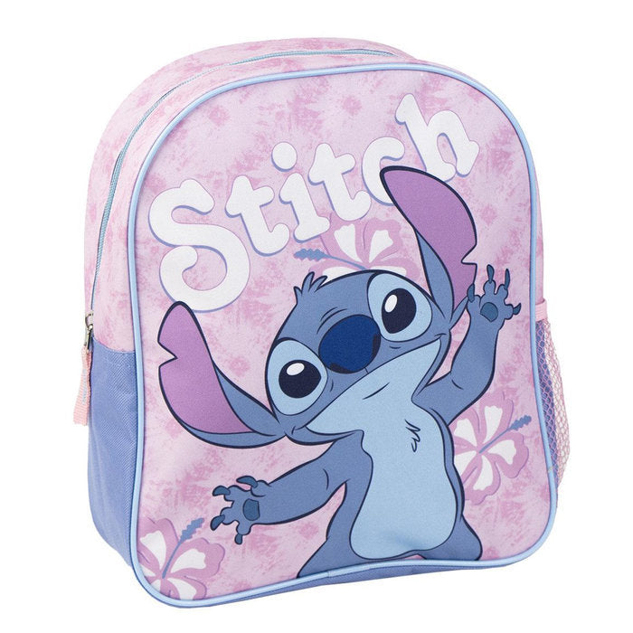 MOCHILA GUARDERIA 29X25CM CON REJILLA STITCH PINK FLOWERS | CERDA DISEÑO
