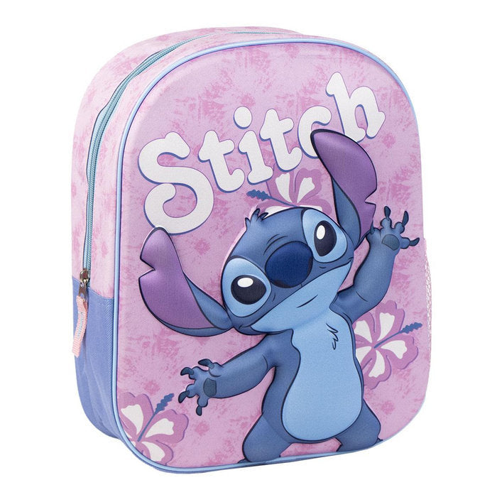 MOCHILA GUARDERIA 31X25CM 3D STITCH PINK FLOWERS | CERDA DISEÑO Imagen principal del producto