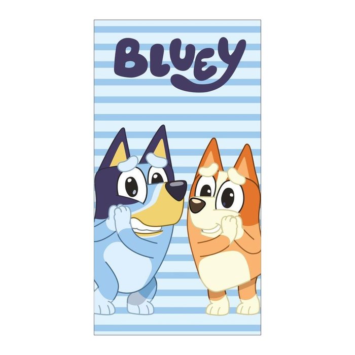 TOALLA MICROFIBRA BLUEY Y BINGO RAYITAS 140X70 | CERDA REGALO | 1 UNIDAD | 8445484459630 Imagen principal del producto