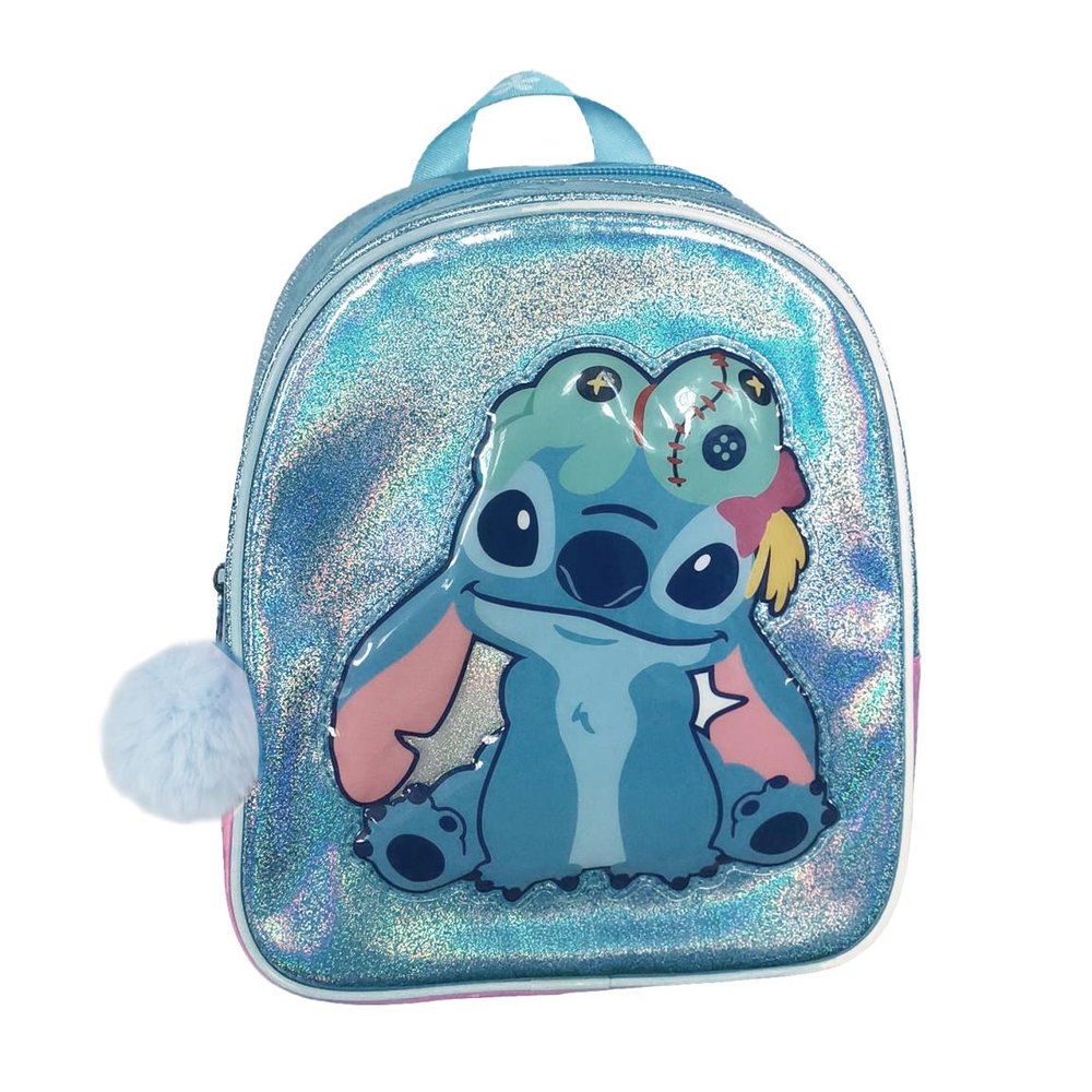 MOCHILA GUARDERIA IRIDISCENTE CON POMPON STITCH | CERDA DISEÑO Imagen principal del producto