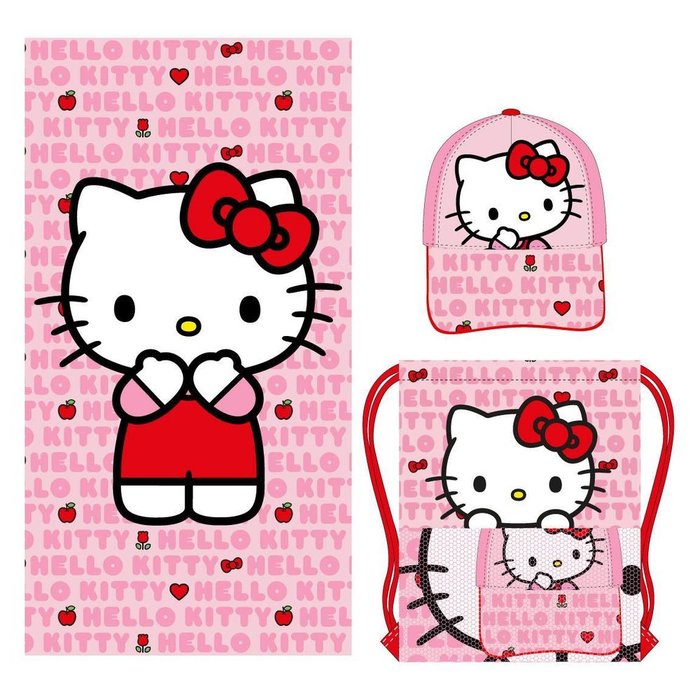 SET 3 PIEZAS TOALLA + GORRA + SAQUITO HELLO KITTY | CERDA REGALO | 1 UNIDAD | 8445484470802 Imagen principal del producto