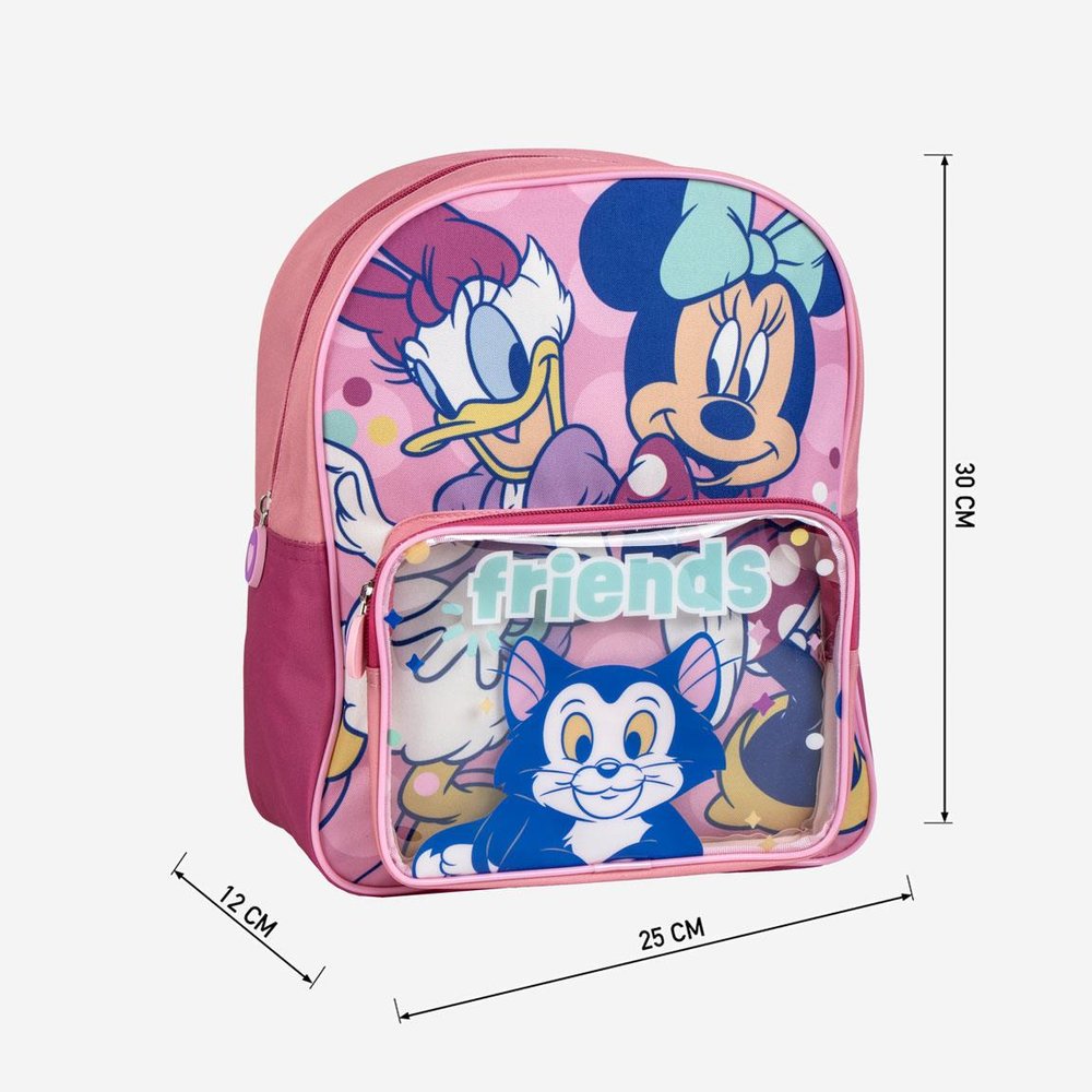 Mochila infantil Minnie con bolsillo transparente