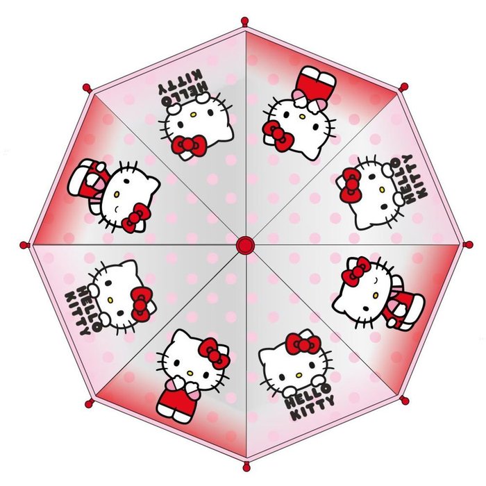 PARAGUAS MANUAL POE BURBUJA HELLO KITTY ROJO | CERDA REGALO | 1 UNIDAD | 8445484510959 Imagen principal del producto