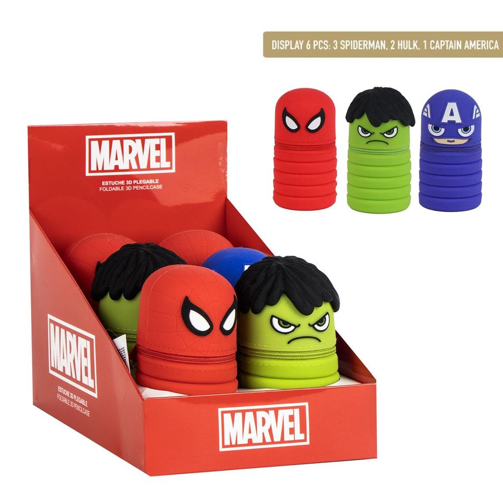 Expositor 6 Estuche Portatodo Silicona Avengers Cerda Regalo Imagen principal del producto