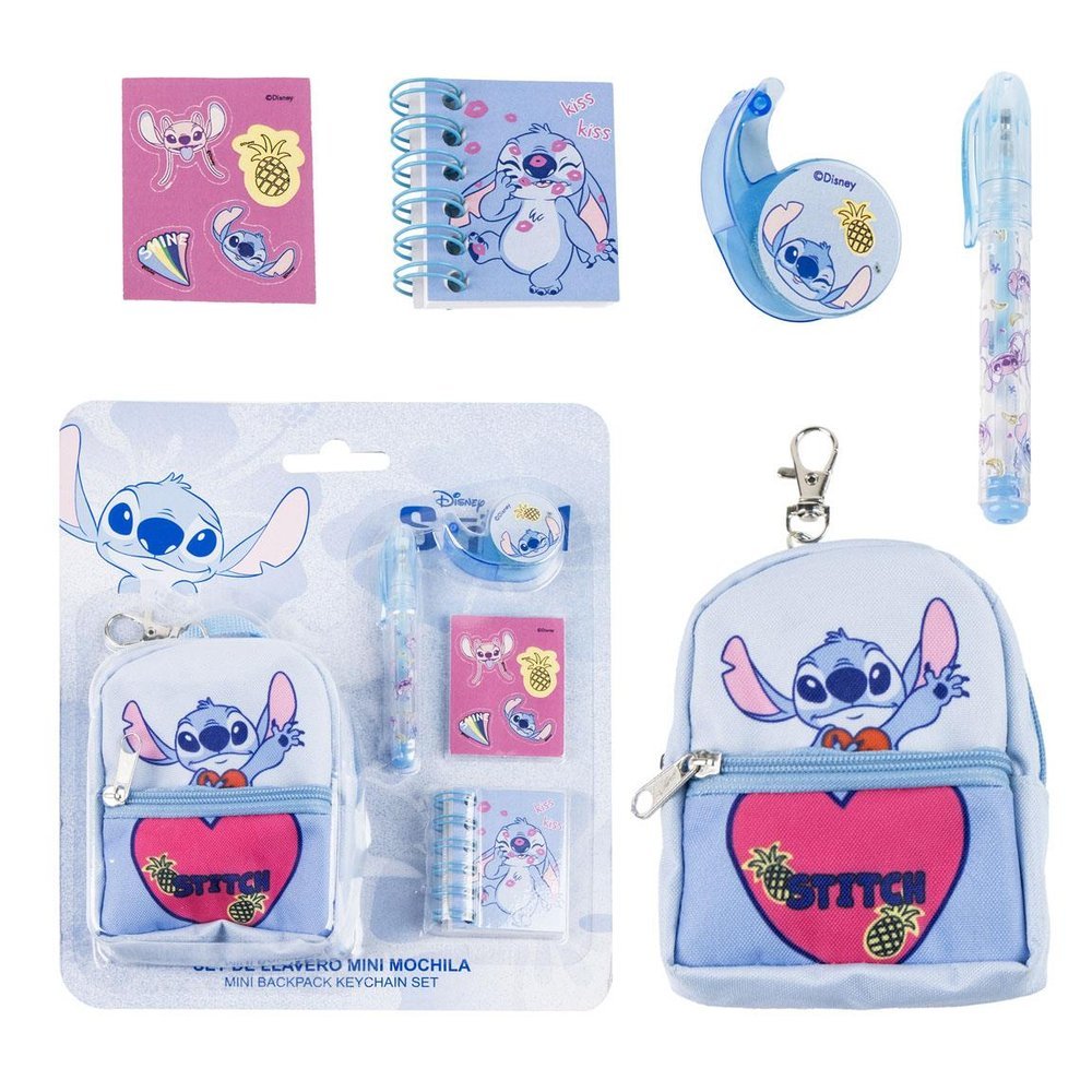Set Papelería Mini Mochila Llavero y Accesorios Stitch CERDA Regalo Imagen principal del producto