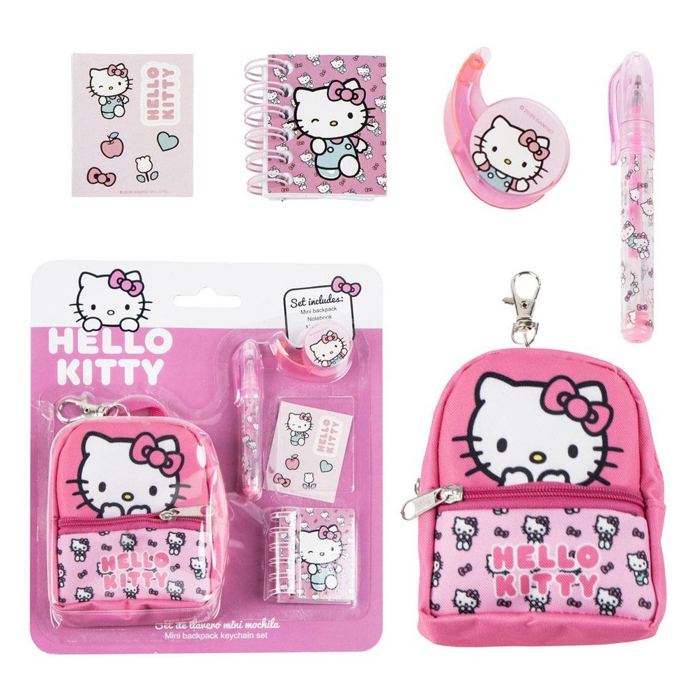 Set Papelería Mini Mochila Llavero y Accesorios Hello Kitty Cerda Regalo Imagen principal del producto