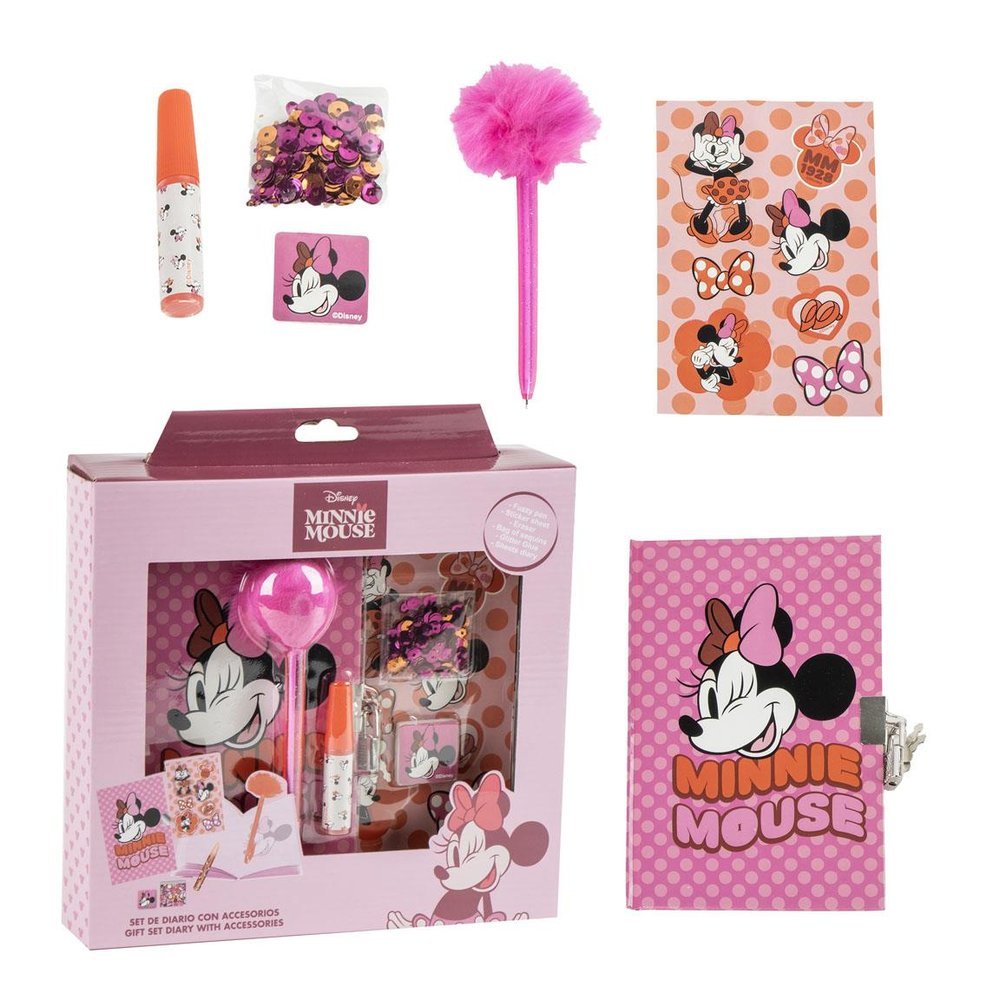 SET REGALO DIARIO + BOLIGRAFO + ACCESORIOS MINNIE | 1 UNIDADES | (CERDA REGALO) Imagen principal del producto