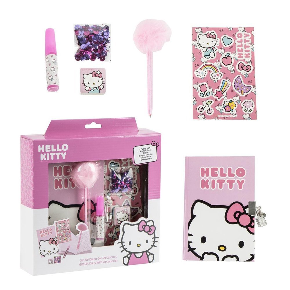 SET REGALO DIARIO + BOLIGRAFO + ACCESORIOS HELLO KITTY | 1 UNIDADES | (CERDA REGALO) Imagen principal del producto
