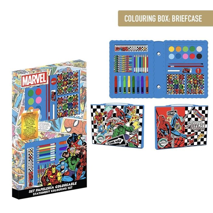 SET PAPELERIA COLOREABLE CAJA AVENGERS | CERDA REGALO | 1 UNIDAD | 8445484512885 Imagen principal del producto