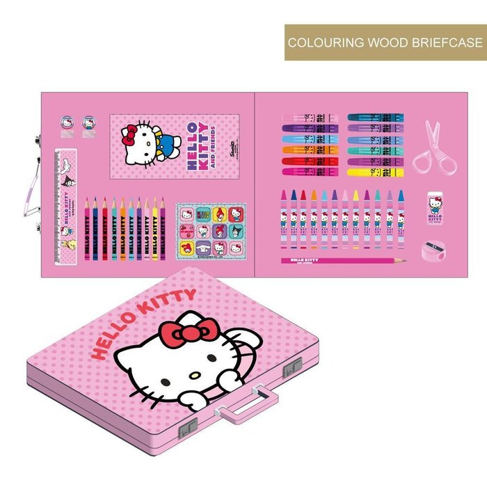 SET PAPELERIA COLOREABLE MALETIN PREMIUM HELLO KITTY | CERDA REGALO | 1 UNIDAD | 8445484513219 Imagen principal del producto