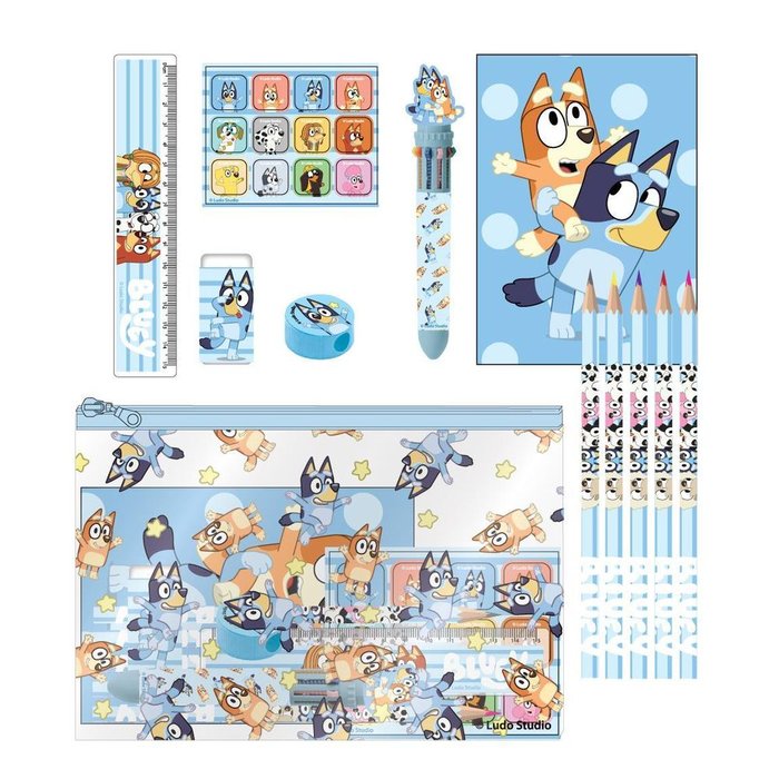 SET PAPELERIA ESTUCHE TRANSPARENTE CON ACCESORIOS BLUEY | CERDA REGALO | 1 UNIDAD | 8445484513233 Imagen principal del producto