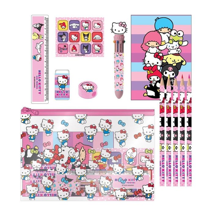 SET ESTUCHE TRANSPARENTE CON ACCESORIOS HELLO KITTY | CERDA REGALO | 1 UNIDAD | 8445484513257 Imagen principal del producto
