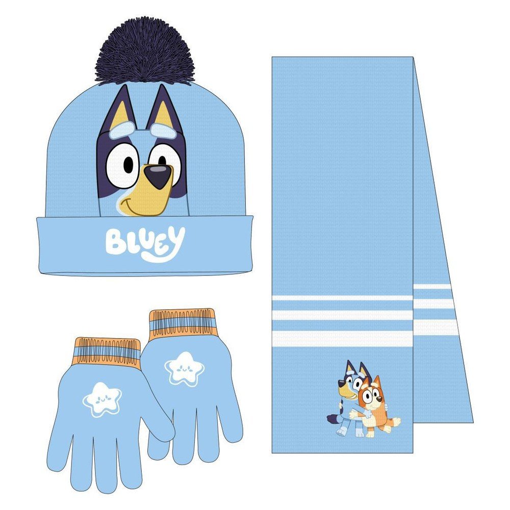 Conjunto 3 Piezas Bufanda Bluey Cerda Regalo