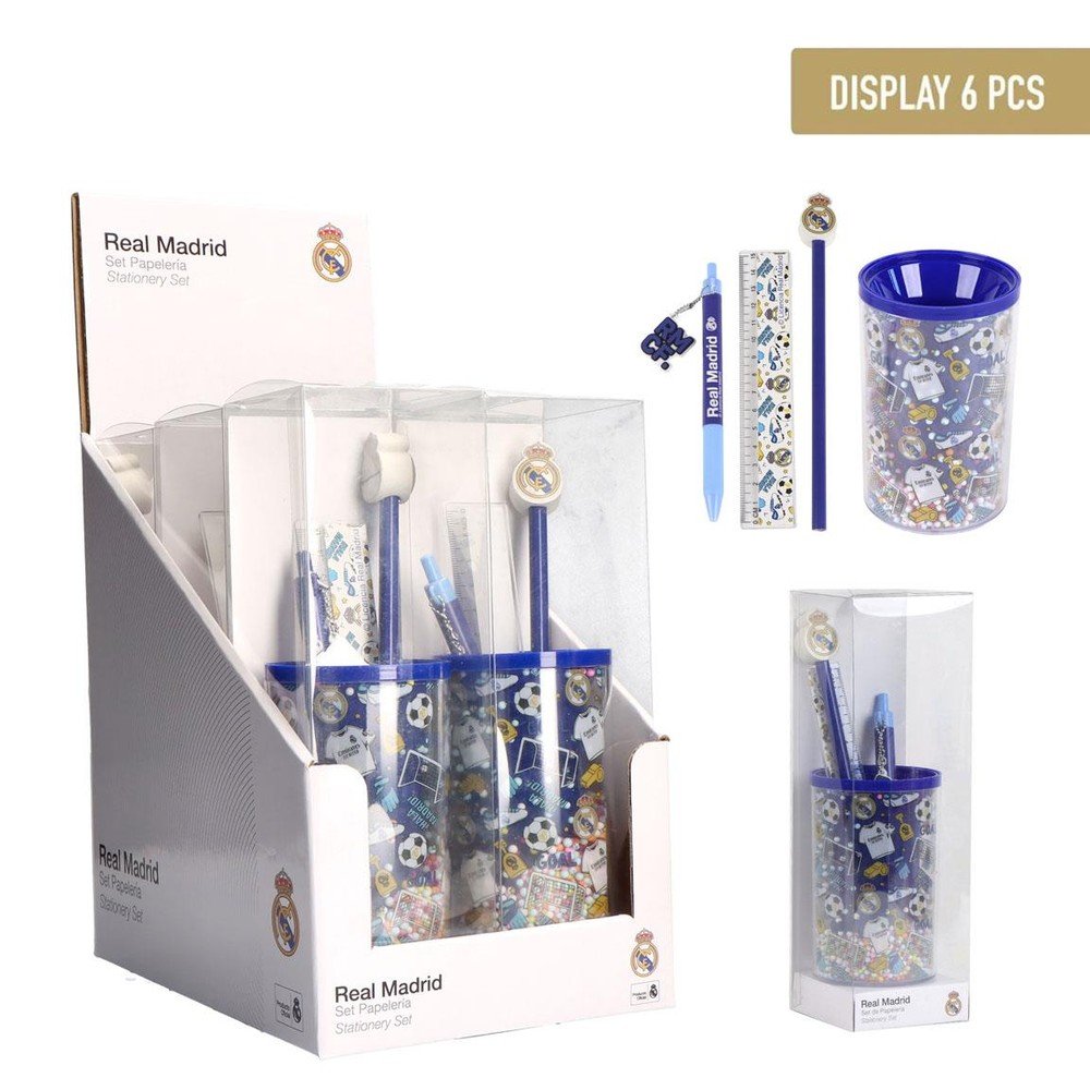 Expositor 6 Set de Papelería Portalápices Real Madrid Cerda Regalo