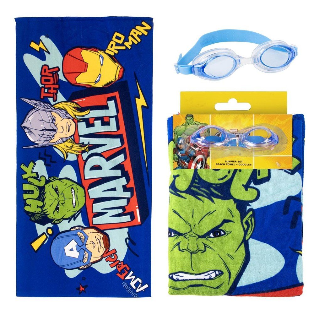 Toalla set gafas natación Avengers CERDA Regalo