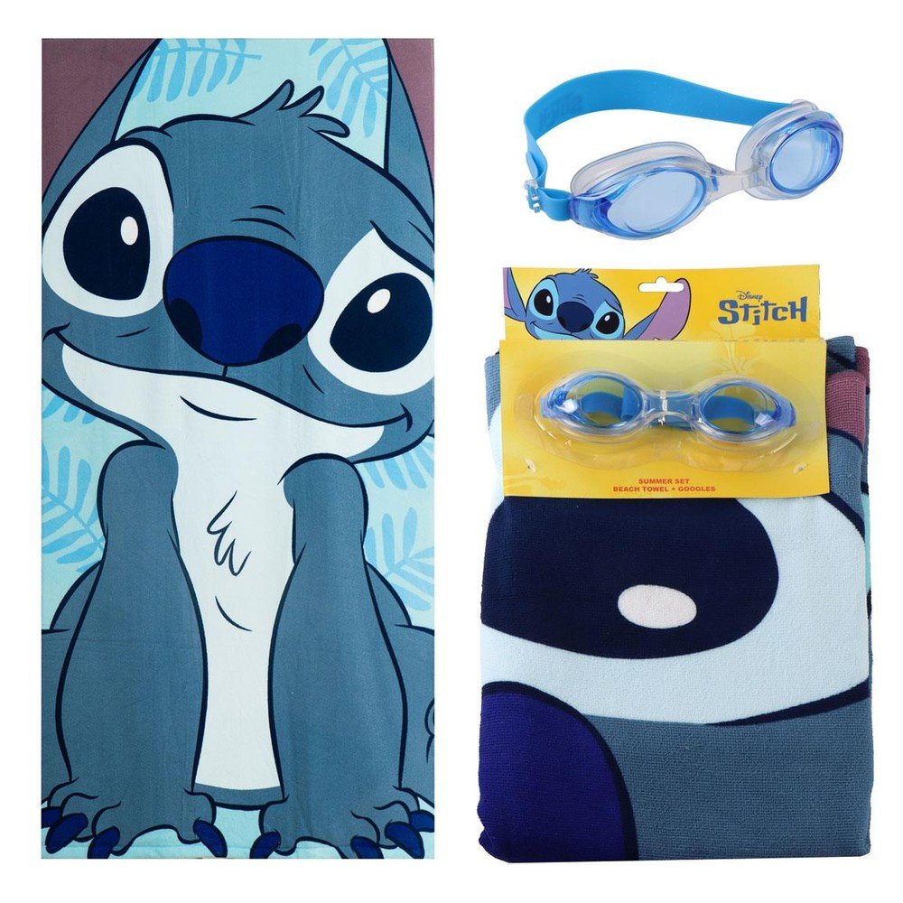 Toalla Set Gafas Natación Stitch Cerda Regalo