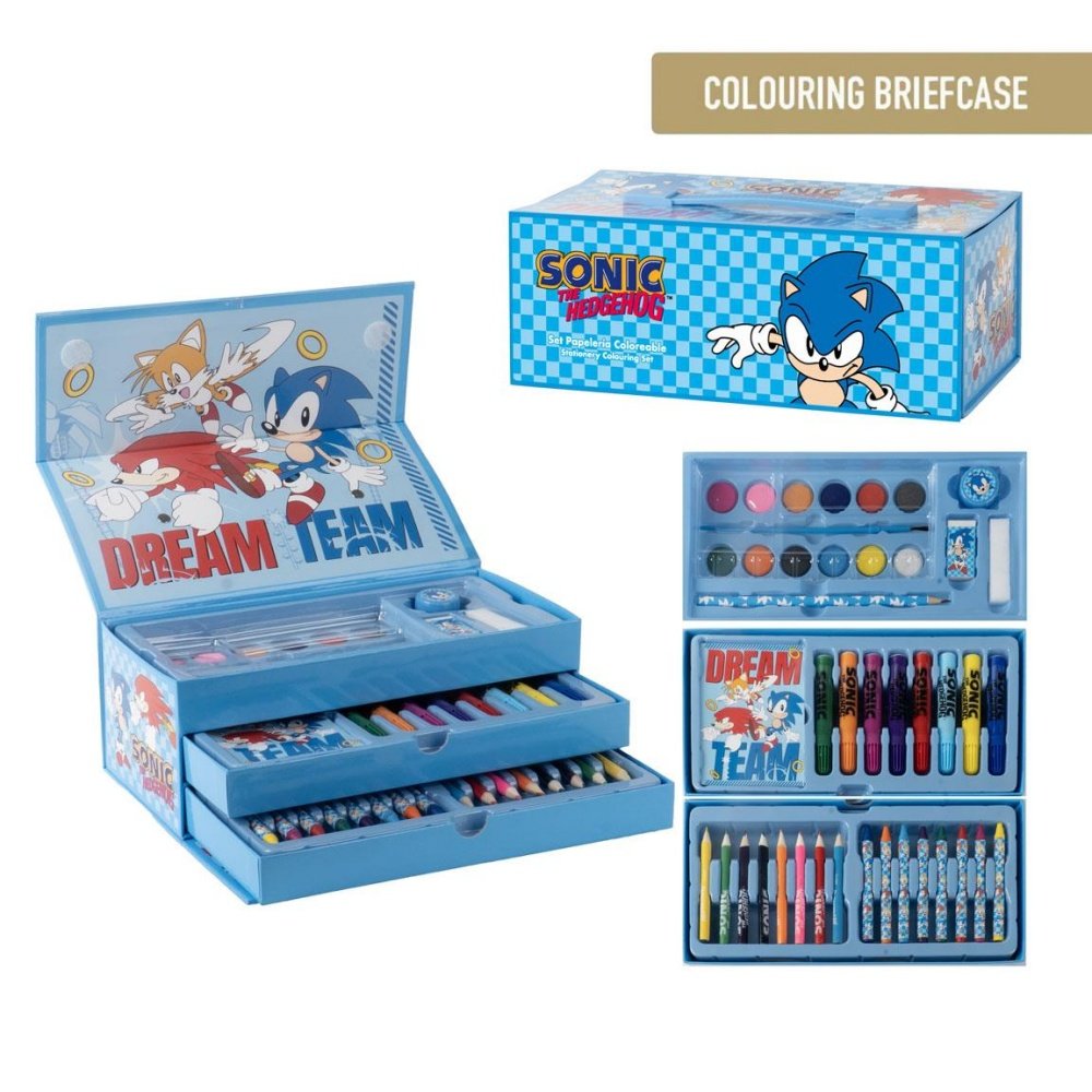 Set coloreable Maletín Sonic con cajones Cerda Regalo