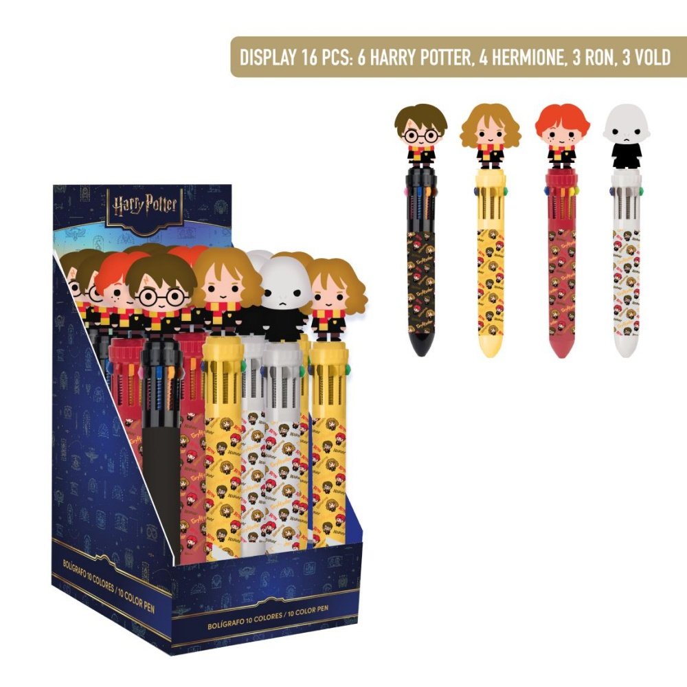 Expositor 16 Uds Bolígrafos 10 Colores Harry Potter CERDA Regalo