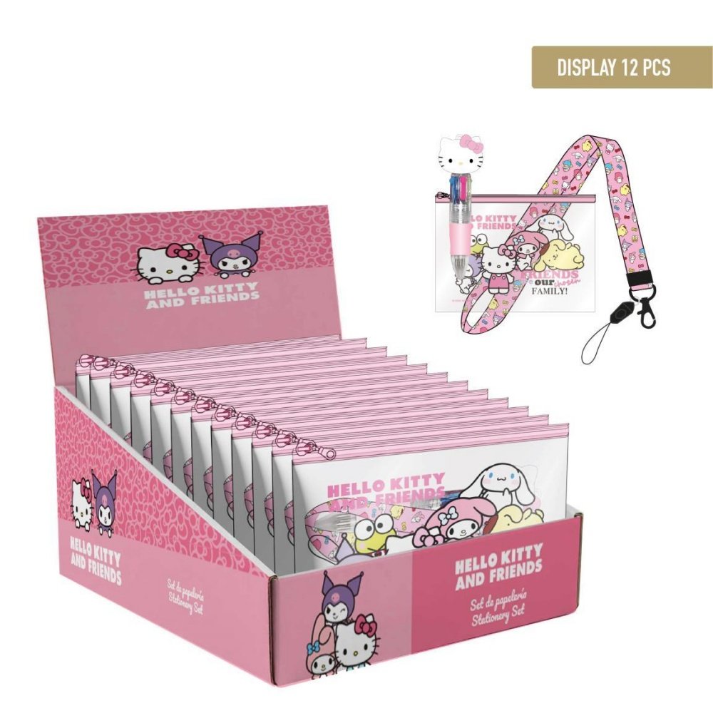 Set papelería estuche Hello Kitty con boli y colgante