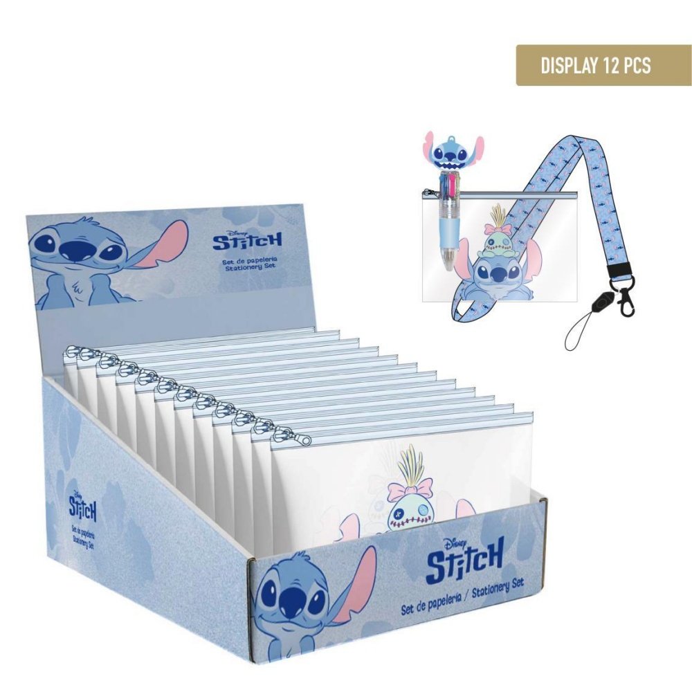Set Papelería Estuche + Colgante + Bolí Stitch Cerda