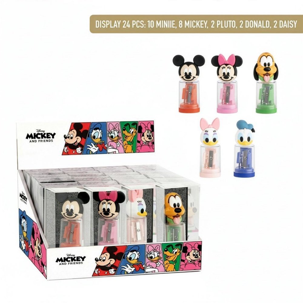 Expositor 24 ud. sacapuntas con depósito Disney Cerda
