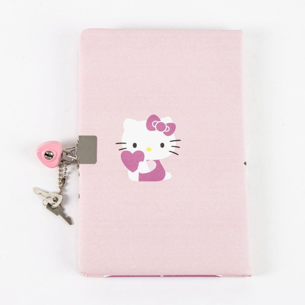 Set Diario con Candado + Bolí Peluche Hello Kitty