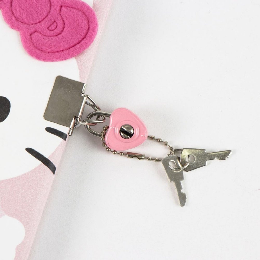 Set Diario con Candado + Bolí Peluche Hello Kitty