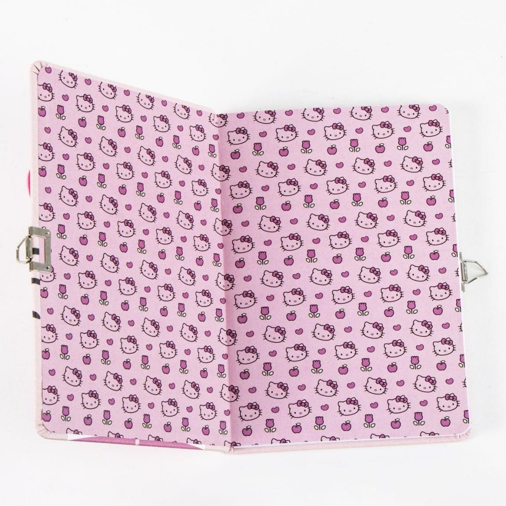 Set Diario con Candado + Bolí Peluche Hello Kitty