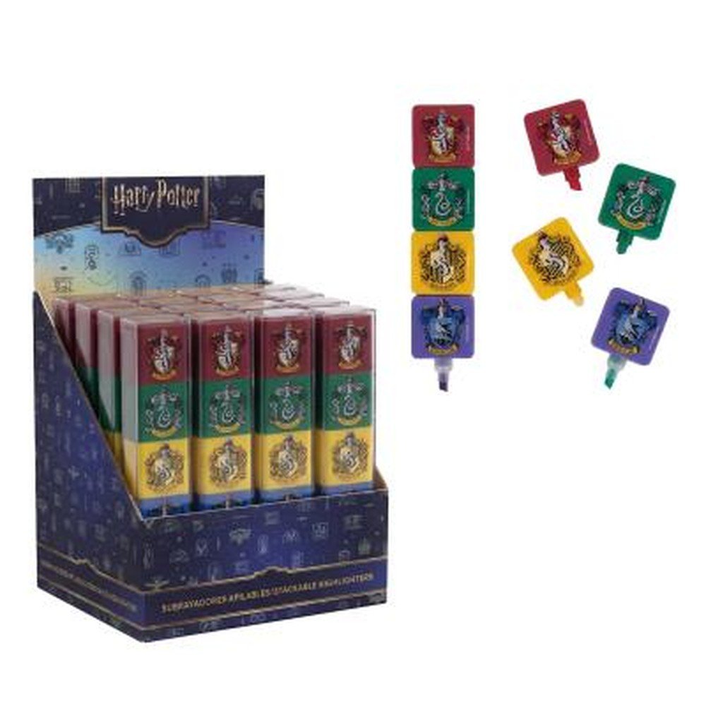 Set 4 subrayadores apilables casas Harry Potter